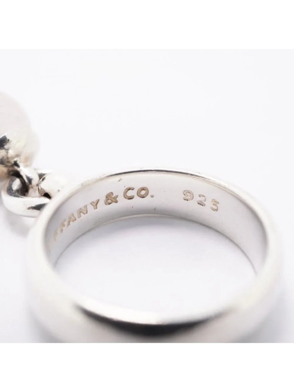 Tiffany & Co Ring Ball D'ancre 925 Sterling Silver Rose Quartz Pink 8.5 Watch